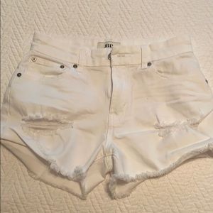 Just black denim white jean shorts